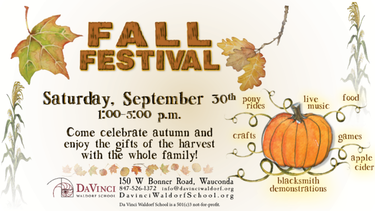All are invited to our fall festival! Enjoy pony rides, live music, food, games, blacksmith demonstrations, crafts and more! September 30th, 1-5pm
