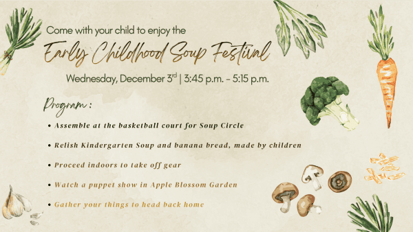Delicious early childhood soup festival at Da Vinci Waldorf School with children preparing and enjoying nutritious vegetable and banana bread soups.